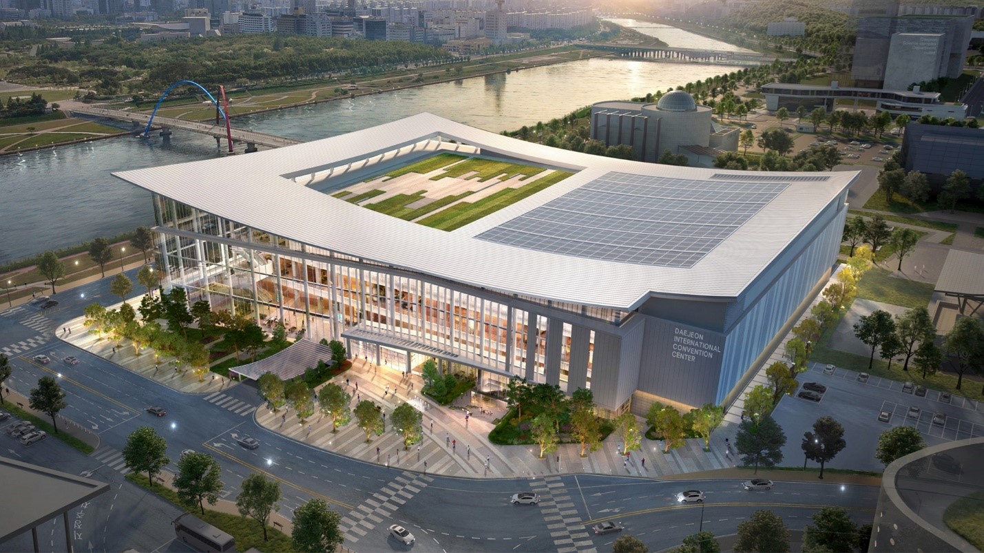 Hier wird der Korea Daejeon Covention Center gezeigt.